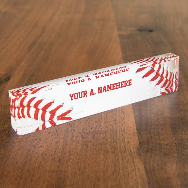 Baseball Desk Namplate Namensplakette (Seite)