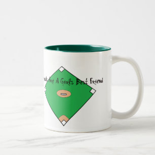 Baseball-Diamanten sind ein Mädchen-bester Freund Zweifarbige Tasse