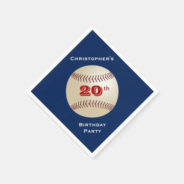 Baseball Diamond, 20. Geburtstagsparty, Name, Papi Serviette (Ecke)