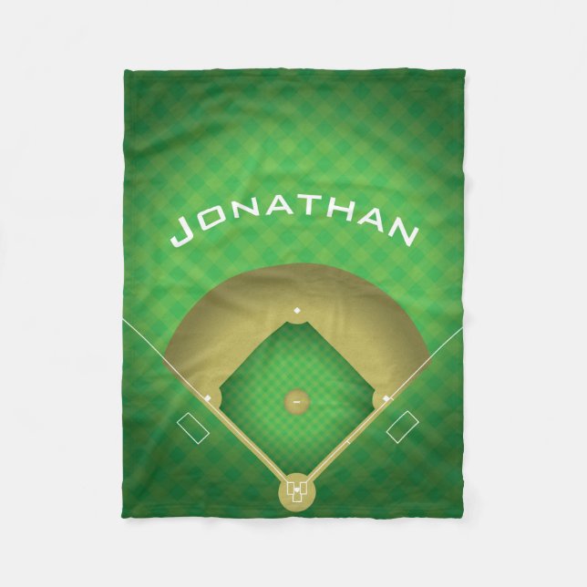 Baseball Diamond Design Fleece Blanket (Vorderseite)