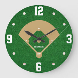 Baseball Diamond Design Sportfan Geschenk für die  Große Wanduhr