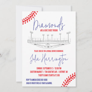 Baseball Diamond, Girls bester Freund-Brautparty Einladung