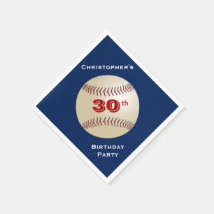 Baseball Diamond, Name, 30. Geburtstag Party Paper Serviette