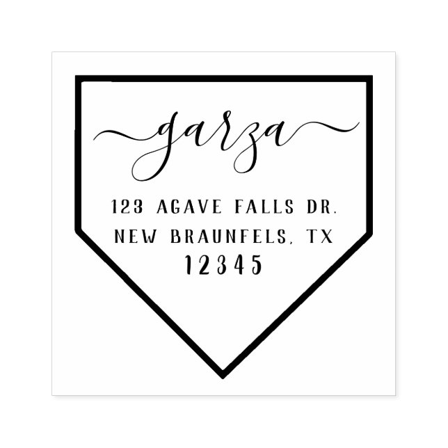 Baseball Diamond Rücksendeadresse Gummi Briefmarke Gummistempel (Prägung)