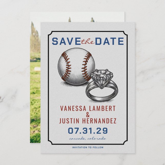 Baseball Diamond Save The Date (Vorne/Hinten)
