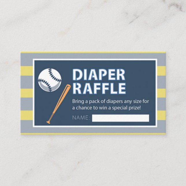 Baseball Diaper Raffle Ticket Begleitkarte (Vorderseite)