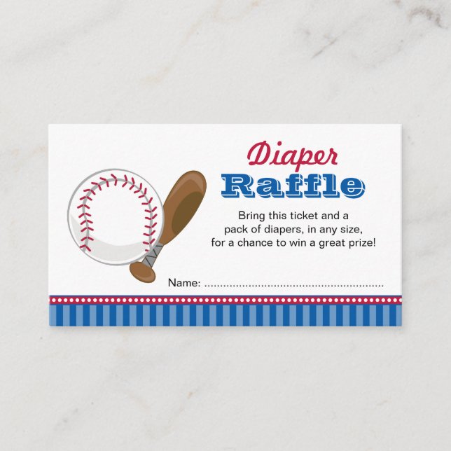 Baseball Diaper Raffle Ticket Begleitkarte (Vorderseite)