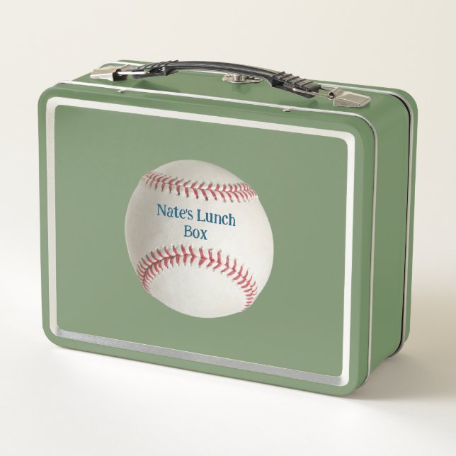 Baseball Dino Metal Custom Lunchbox (Rückseite)