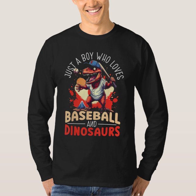 Baseball Dinsoaur Sport  Baseball Player Dino Foss T-Shirt (Vorderseite)