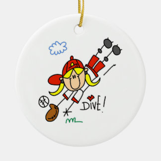 Baseball Dive Girls Softball T - Shirt und Geschen Keramikornament