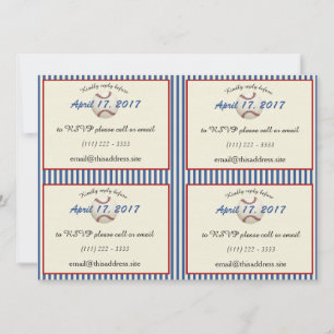 Baseball DIY Information Cards Einladung