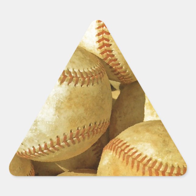 Baseball Dreieckiger Aufkleber (Vorderseite)