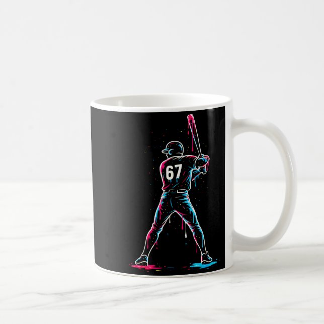 Baseball Drip 6 7 Number 67 Six Seven Meme Mens Bo Kaffeetasse (Rechts)