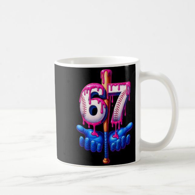 Baseball Drip 6 7 Number 67 Six Seven Meme Mens Bo Kaffeetasse (Rechts)
