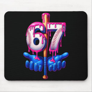 Baseball Drip 6 7 Nummer 67 Sechs Sieben Meme Herr Mousepad