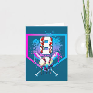 Baseball Drip 8. Geburtstag Zuhause Karte