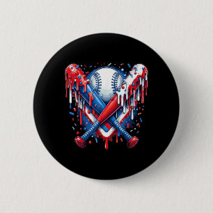 Baseball-Drip American Flag-Schläger 4. Juli Button