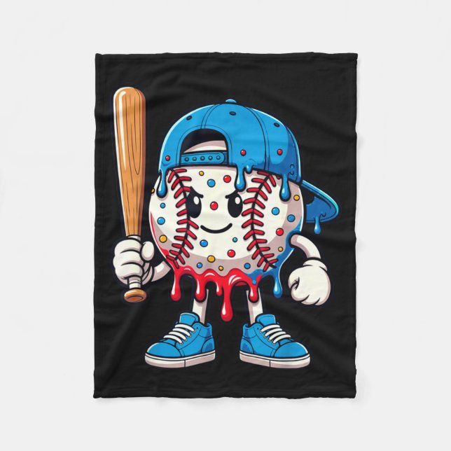 Baseball Drip Baseball Life Style 101 Apparel Yout Fleecedecke (Vorderseite)