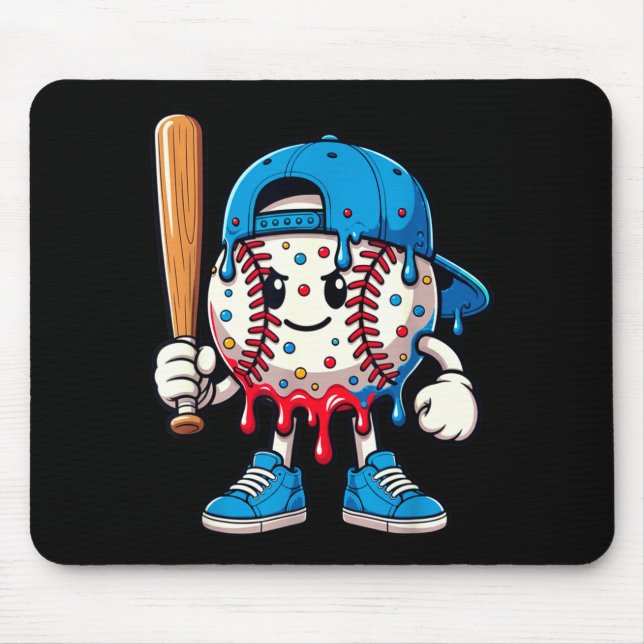 Baseball Drip Baseball Life Style 101 Apparel Yout Mousepad (Vorne)
