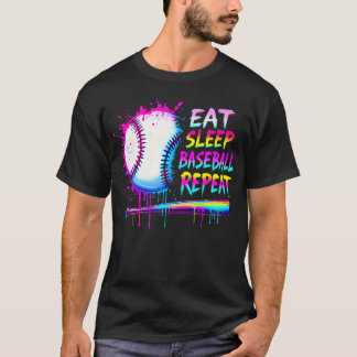 Baseball Drip Boys Eat Sleep Baseball Repeat Ice T-Shirt