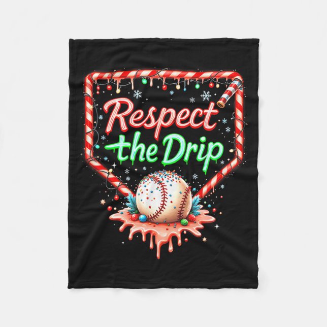Baseball Drip Boys Ice Cream Christmas Youth Respe Fleecedecke (Vorderseite)