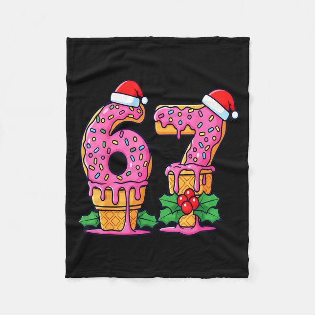 Baseball-Drip-Eiscreme 67 Baseball-Lifestyle 101  Fleecedecke (Vorderseite)