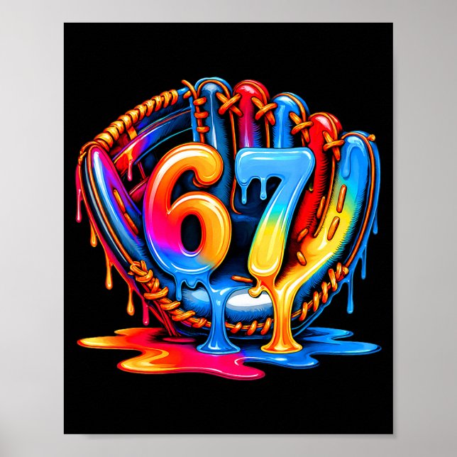Baseball-Drip-Eiscreme 67 Baseball-Lifestyle 101  Poster (Vorne)