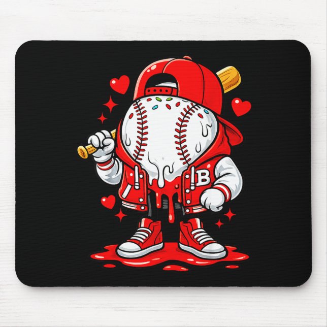 Baseball-Drip-Eiscreme-Bekleidung Jugendlicher Jun Mousepad (Vorne)