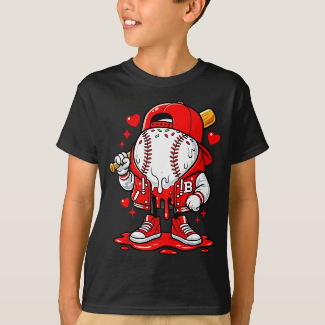 Baseball-Drip-Eiscreme-Bekleidung Jugendlicher Jun T-Shirt (Vorderseite)