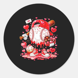 Baseball-Drip-Eiscreme-Jungs-Kinder-Jugendliche-Va Runder Aufkleber