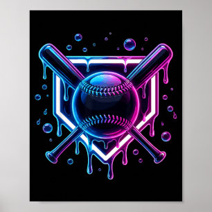 Baseball-Drip-Eiscreme-Schläger-Kids Poster