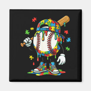 Baseball Drip Eiscreme Sport Autismus-Bewusstsein Magnet