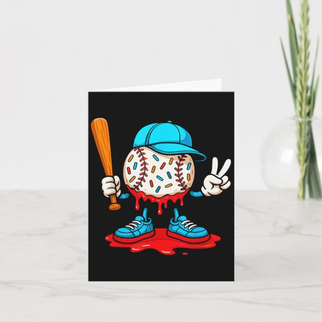Baseball Drip For Boys Ice Cream Drip Baseball  Karte (Vorderseite)