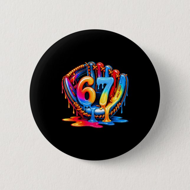 Baseball Drip Ice Cream 67 Baseball Lifestyle 101  Button (Vorderseite)