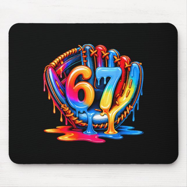 Baseball Drip Ice Cream 67 Baseball Lifestyle 101  Mousepad (Vorne)
