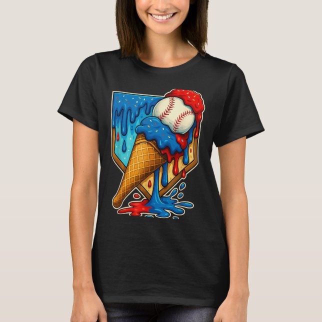 Baseball Drip Ice Cream 6 7 Number 67 Six Seven Me T-Shirt (Vorderseite)