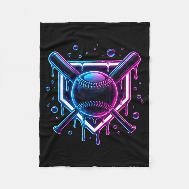 Baseball Drip Ice Cream Bat Kids  Fleecedecke (Vorderseite)