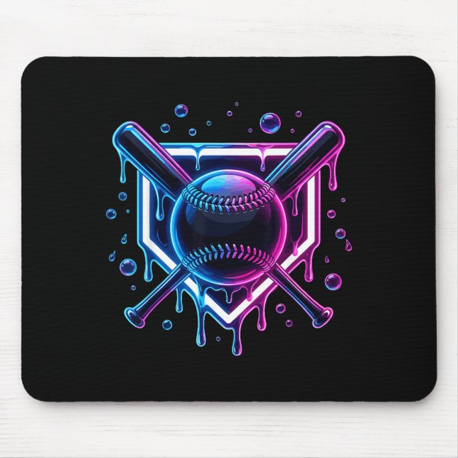 Baseball Drip Ice Cream Bat Kids  Mousepad (Vorne)