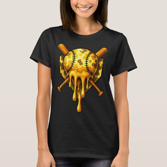 Baseball Drip Ice Cream Camo Cool Design  T-Shirt (Vorderseite)