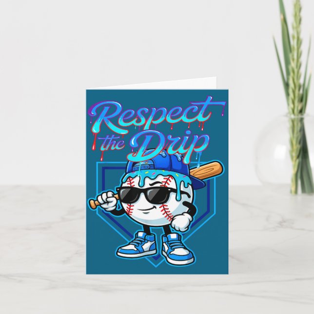 Baseball Drip Ice Cream Respect The Drip Home Plat Karte (Vorderseite)