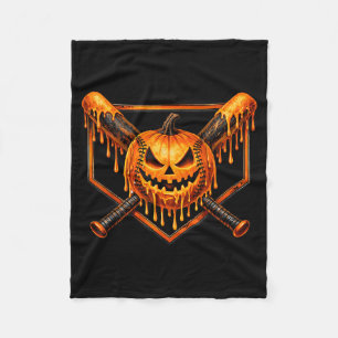 Baseball-Drip-Kürbis-Grusel-Geist-Halloween-Jungs Fleecedecke