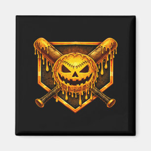 Baseball-Drip-Kürbis-gruselig-Geist-Halloween-Jung Magnet