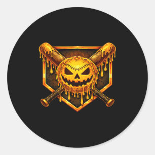 Baseball-Drip-Kürbis-spukender Geist-Halloween-Jun Runder Aufkleber