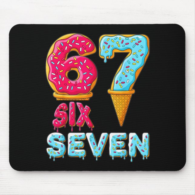 Baseball Drip Number 67 Player 67 Meme Ice Cream D Mousepad (Vorne)