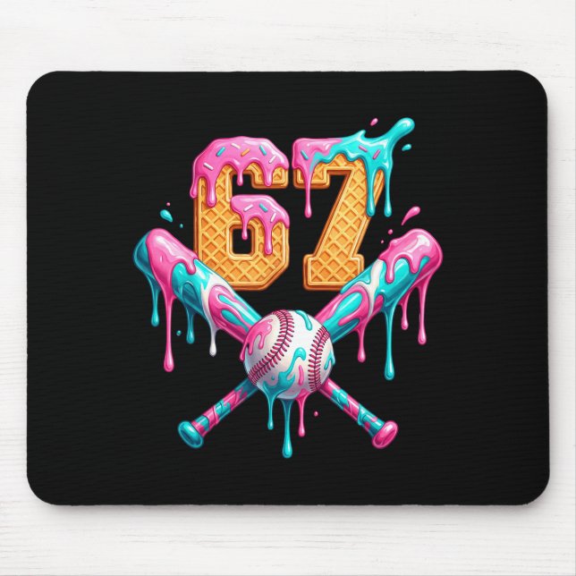 Baseball Drip Number 67 Player  Mousepad (Vorne)
