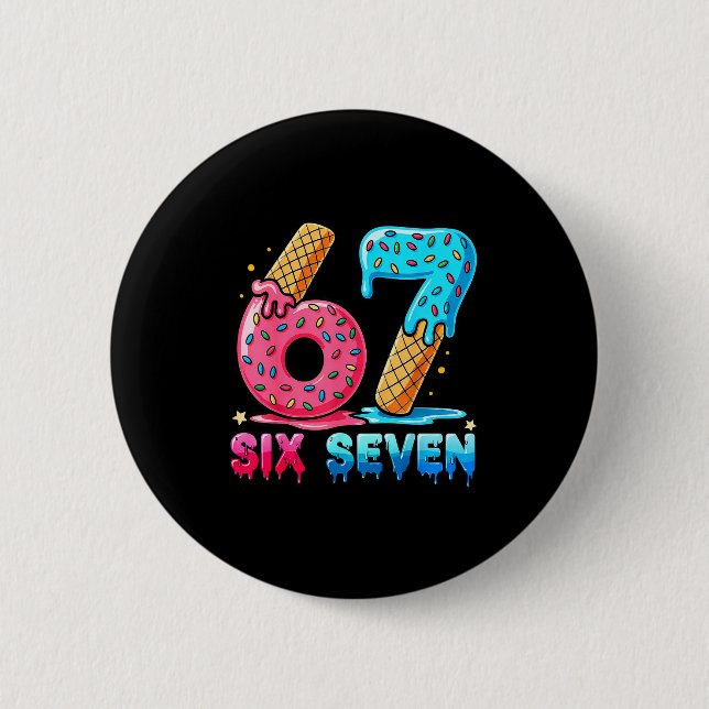 Baseball Drip Number 67 Player Or 67th Birthday  Button (Vorderseite)