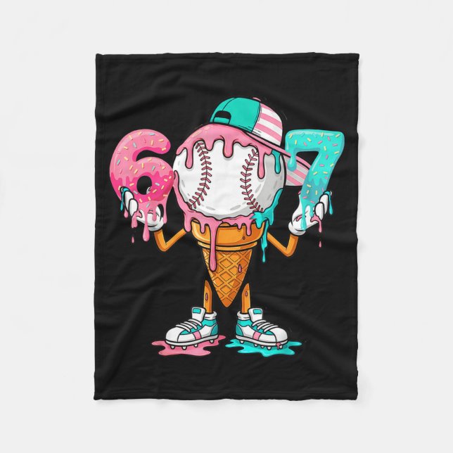 Baseball Drip Number 67 Player Or 67th Birthday  Fleecedecke (Vorderseite)