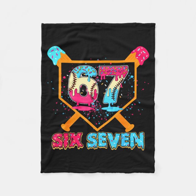 Baseball Drip Number 67 Player Or 67th Birthday  Fleecedecke (Vorderseite)