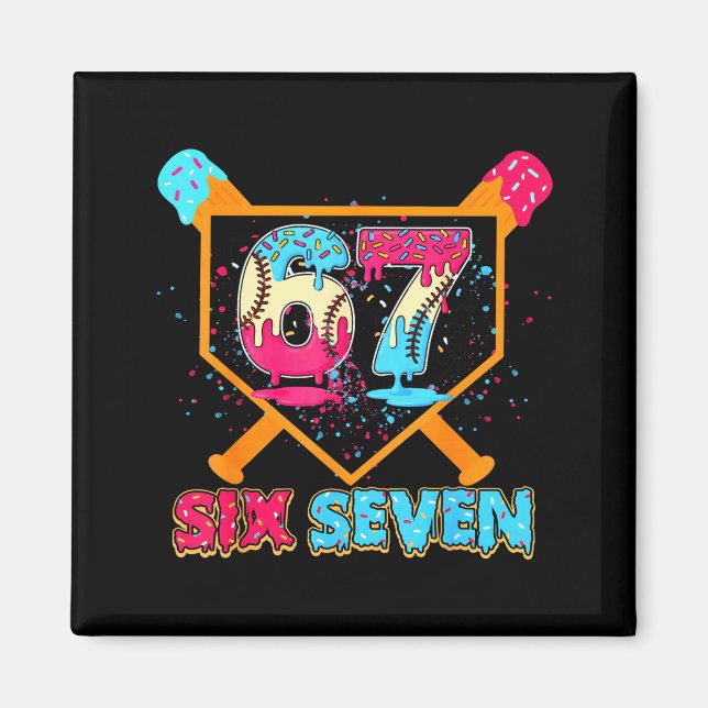 Baseball Drip Number 67 Player Or 67th Birthday  Magnet (Vorne)