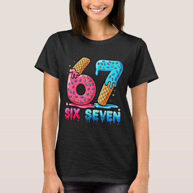 Baseball Drip Number 67 Player Or 67th Birthday  T-Shirt (Vorderseite)